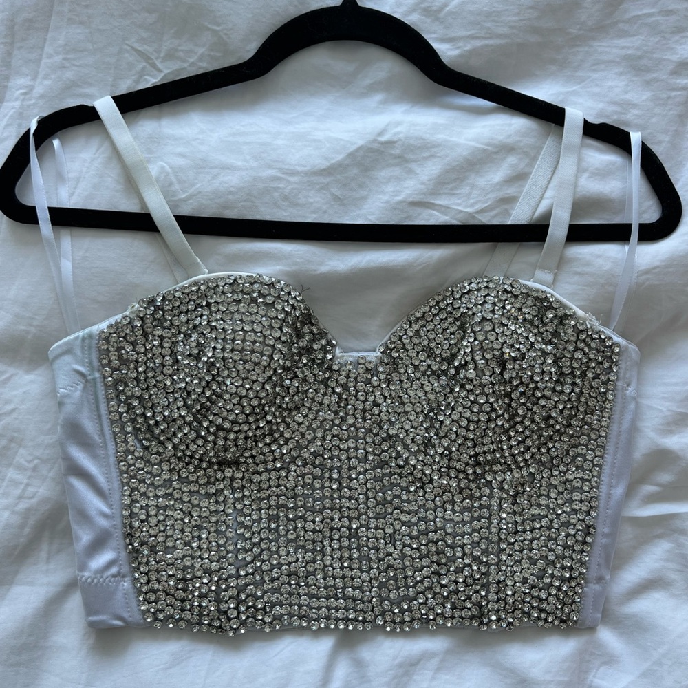 Silver Rhinestone Corset